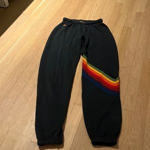 Aviator Nation Charcoal Grey Chevron Sweatpants | size xs